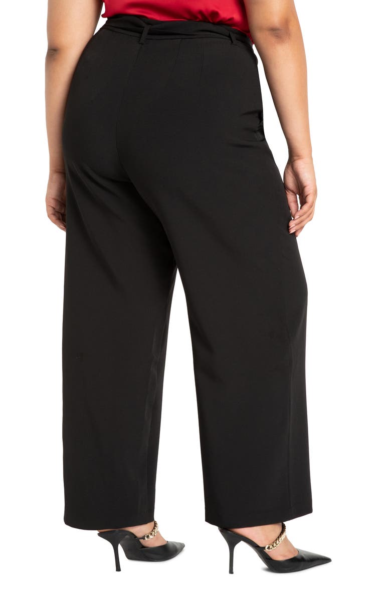 ELOQUII High Waist Belted Wide Leg Pants, Alternate, color, 