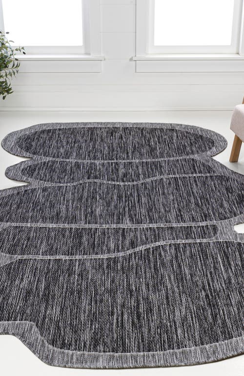 Jonathan Y Jasper Modern Rustic Abstract Indoor/outdoor Shaped Area Rug In Dark Gray/gray