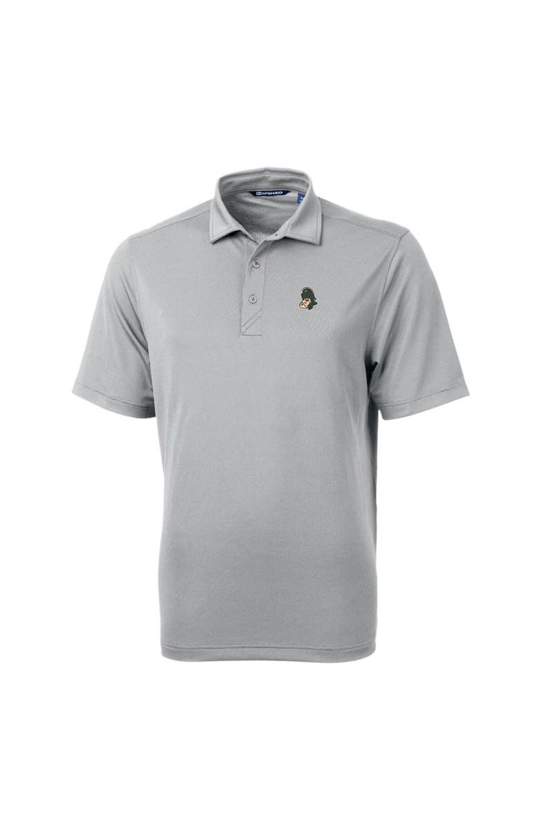 Cutter & Buck Men's Cutter & Buck Gray Michigan State Spartans Team Big & Tall Virtue Eco Pique Recycled Polo, Alternate, color, 
