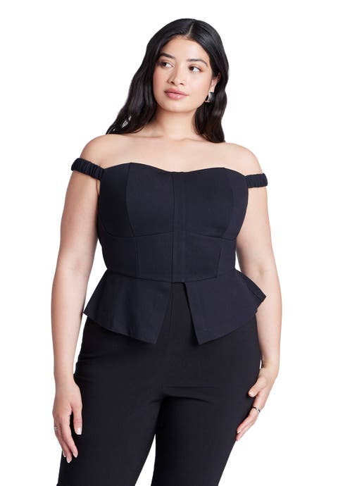 Off The Shoulder Peplum Top (Plus)