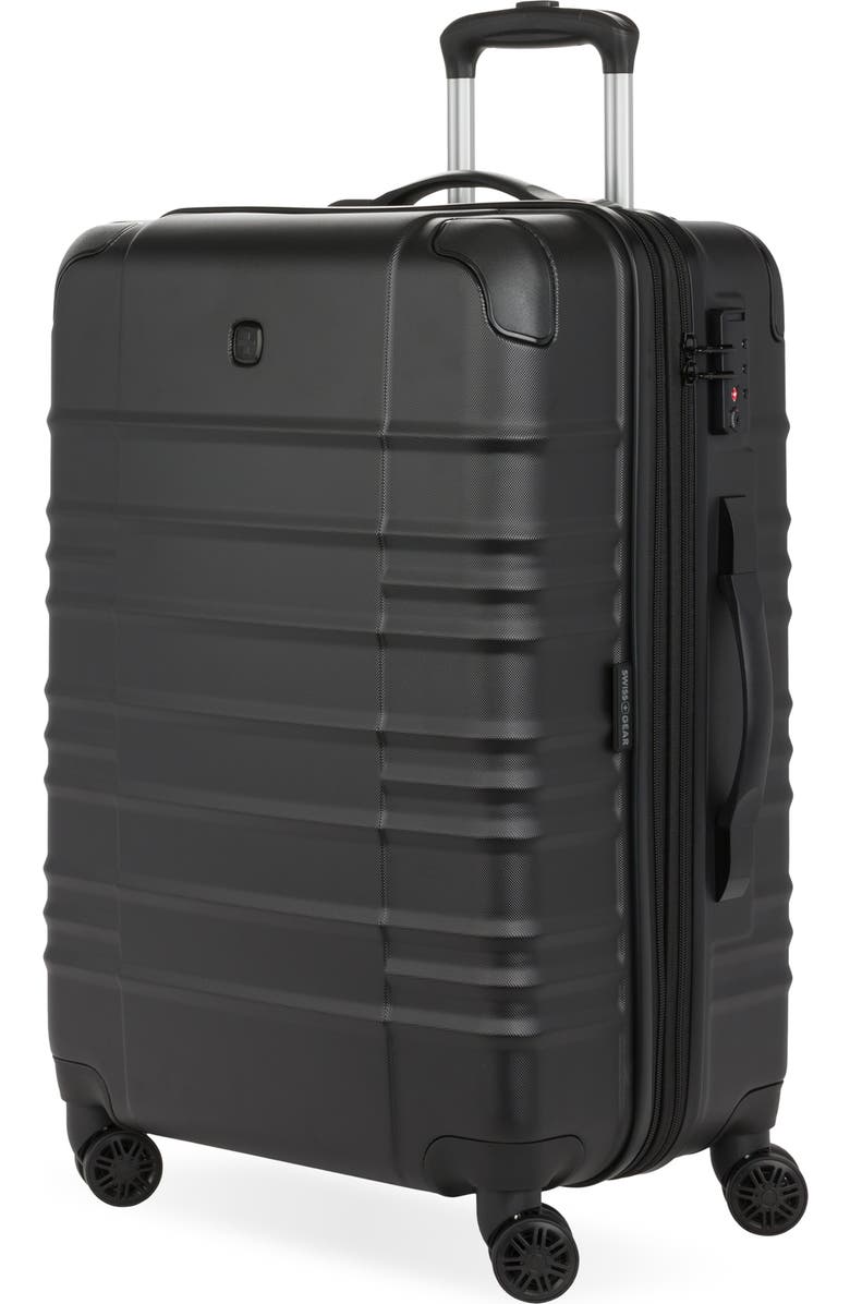 SWISSGEAR 24-Inch Hardside Spinner Carry-On Suitcase, Main, color, Black
