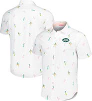 Tommy Bahama Men's Tommy Bahama White New York Jets Nova Wave Flocktail Button-Up Shirt