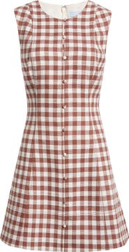 Hill House Home The Angie Check Sleeveless Fit & Flare Minidress