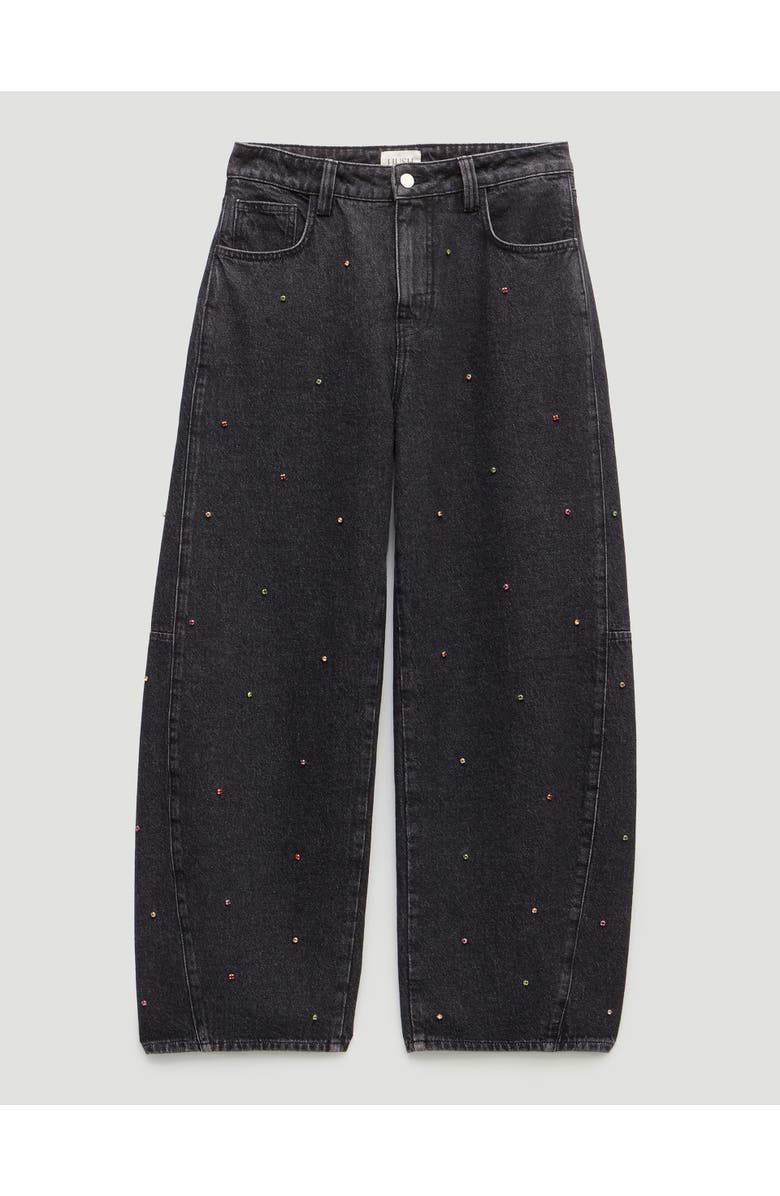 Hush Embellished Bree Barrel Leg Jeans, Alternate, color, Washed Black