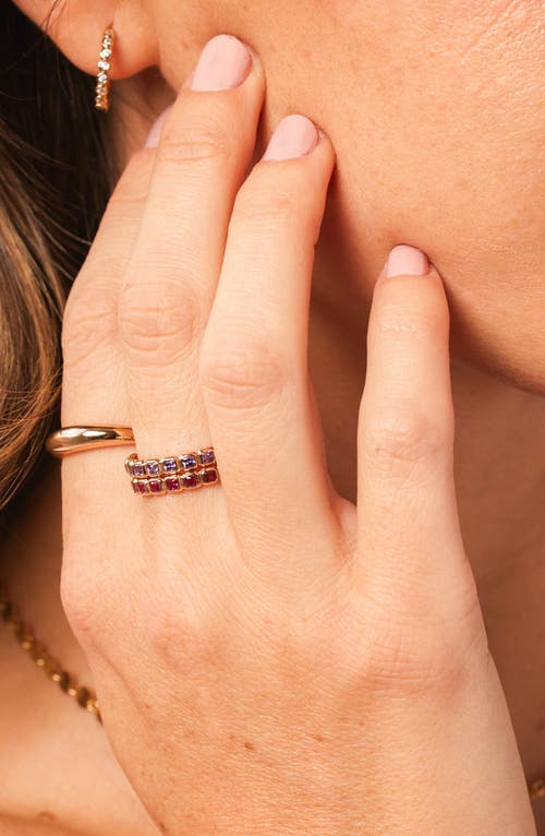 Made By Mary Cubic Zirconia Eternity Birthstone Ring In Gold