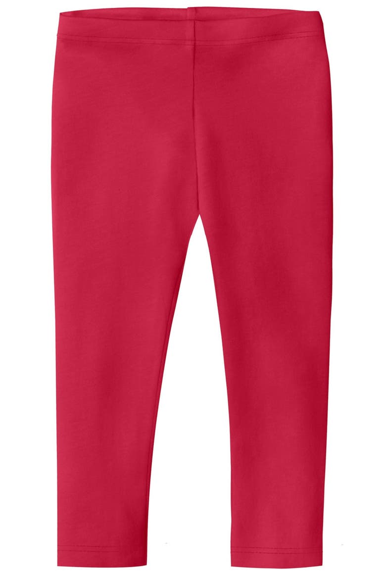 Baby Girls 100% Soft Cotton Capri Leggings, Alternate, color, Candy Apple