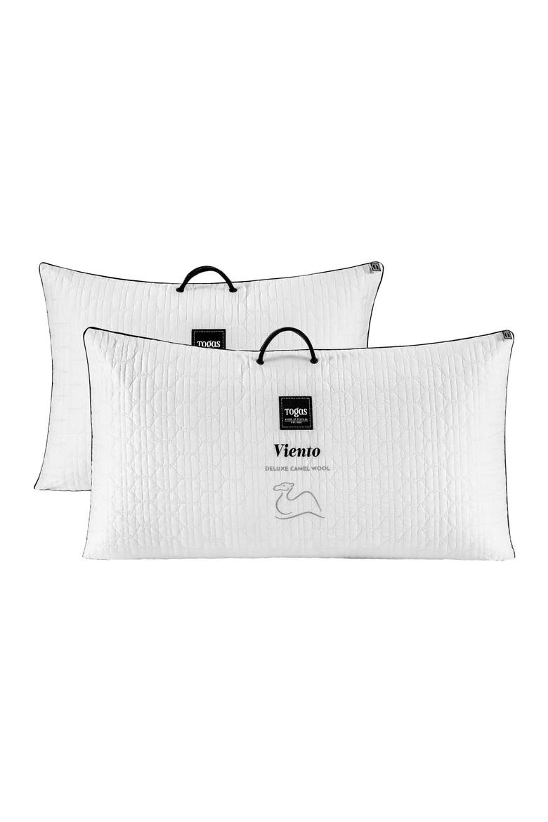 Viento camel wool silk pillow, Alternate, color, White