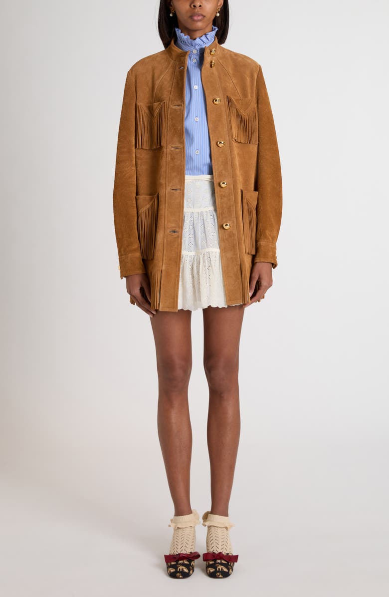 Valentino Garavani Tiered Daisy Eyelet Cotton Miniskirt, Alternate, color, Ivory