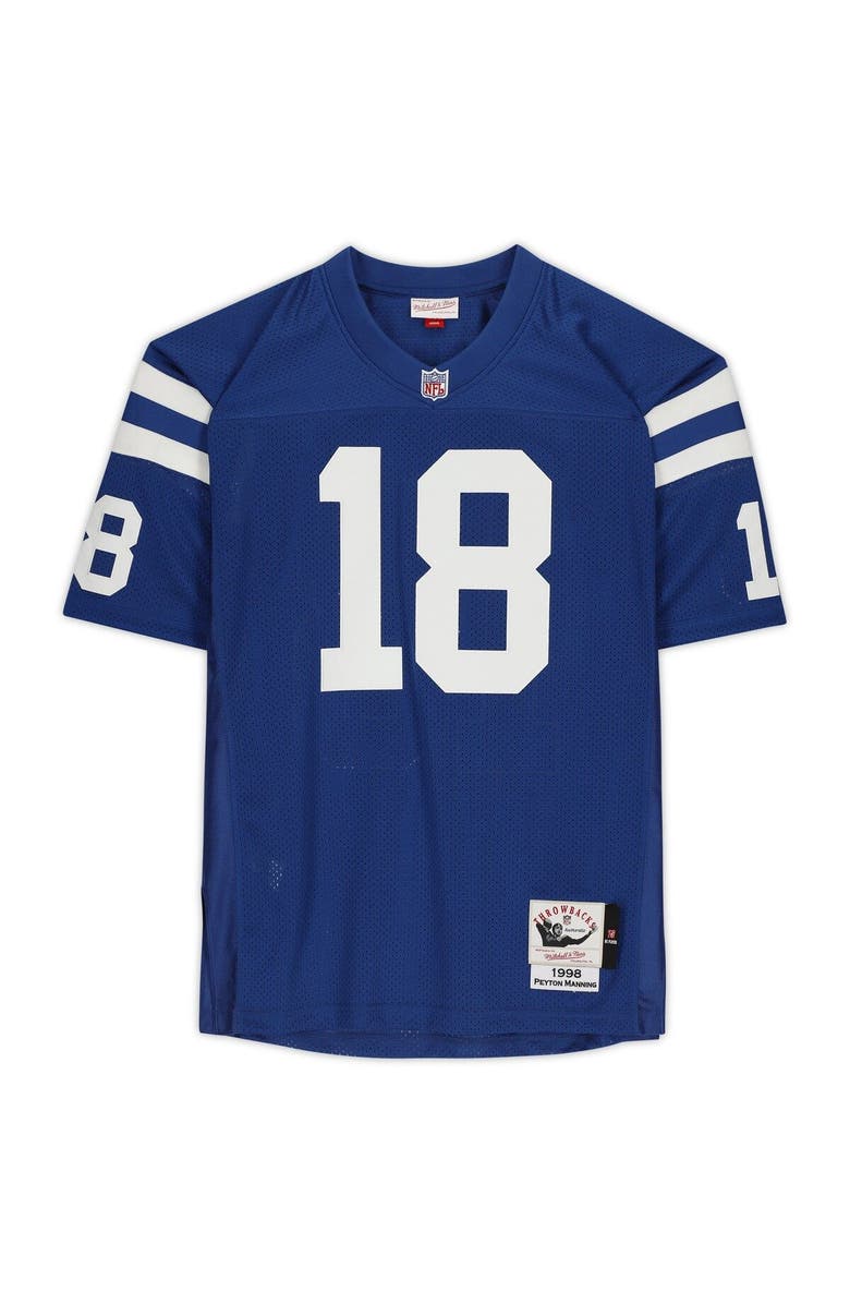 FANATICS AUTHENTIC Peyton Manning Indianapolis Colts Autographed Mitchell & Ness Blue Authentic Jersey, Alternate, color,
