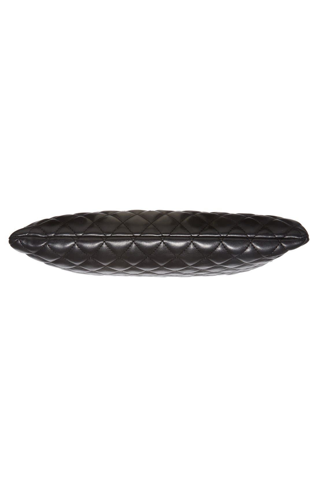 'Modern' Quilted Oversize Clutch, Alternate, color, BLACK