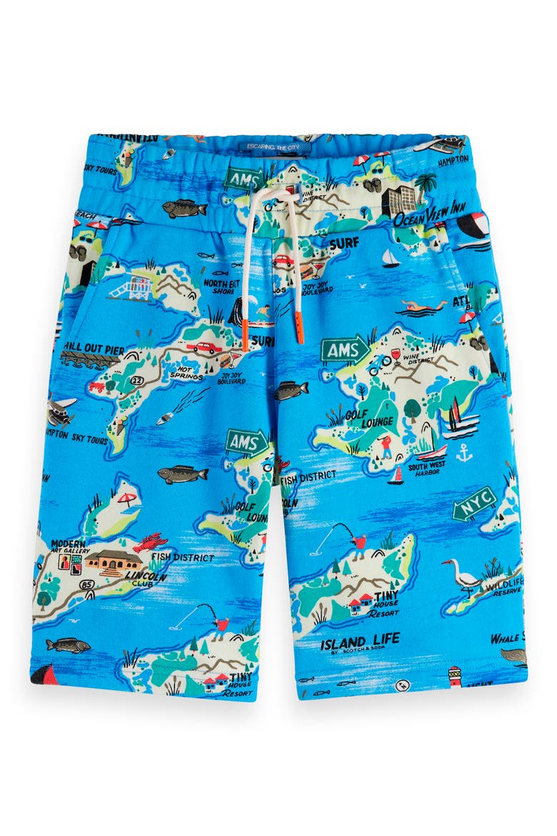 Kids' Print Cotton Sweat Shorts, Main, color, 7874 HAMPTON ISLAND