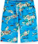 Scotch & Soda Kids' Print Cotton Sweat Shorts