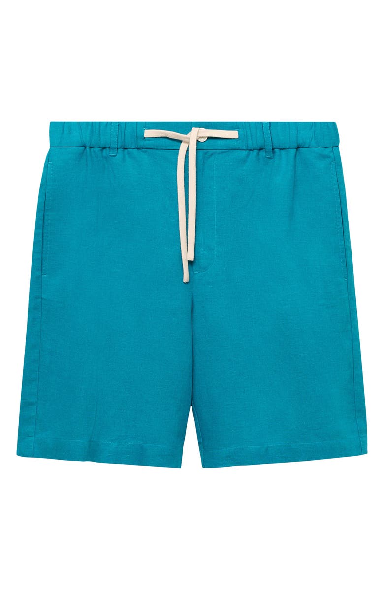 MANGO Drawstring Cotton & Linen Bermuda Shorts, Alternate, color, 