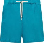 MANGO Drawstring Cotton & Linen Bermuda Shorts