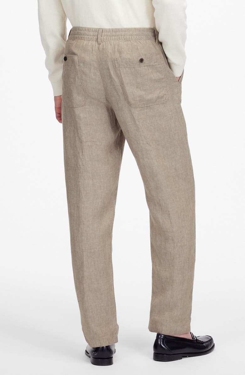 Madewell Elastic Waist Straight Leg Linen Pants, Alternate, color,