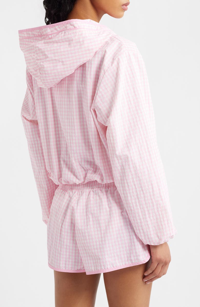 LoveShackFancy Kariana Front Zip Hooded Jacket, Alternate, color, Tickled Pink