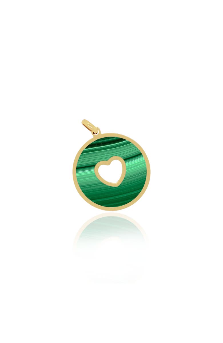The Lovery Fine Jewelry Malachite Donut Heart Charm, Main, color, Malachite