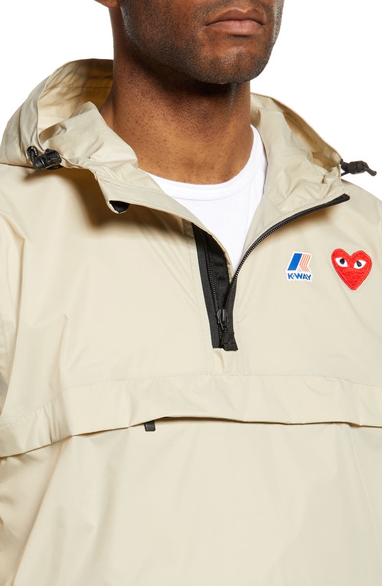 Comme des Garçons PLAY K-Way Hooded Pullover, Alternate, color,