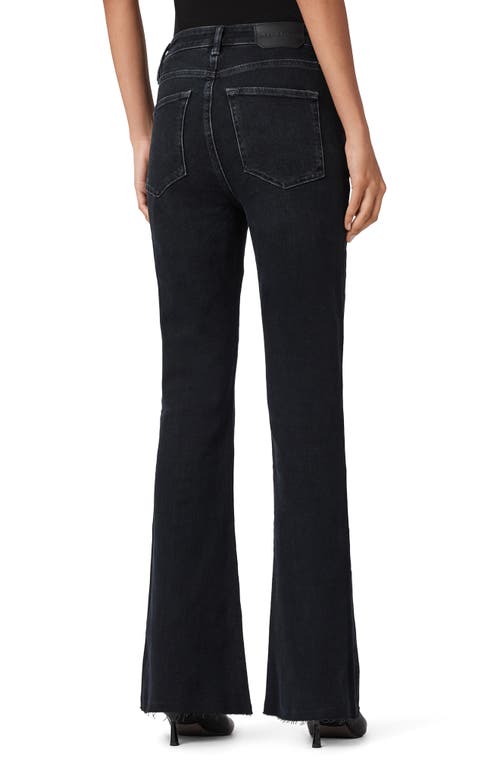 Allsaints Maisie Raw Hem Flare Jeans In Black