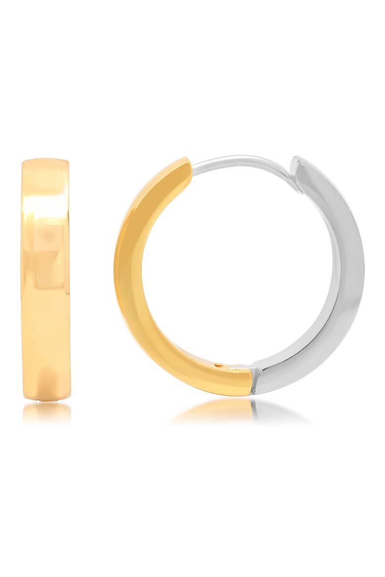 Two-Tone Stainless Steel 20mm Hoop Earrings, Main, color, TWO TONE