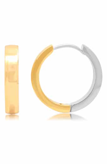 HMY JEWELRY Two-Tone Stainless Steel 20mm Hoop Earrings