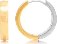 HMY JEWELRY Two-Tone Stainless Steel 20mm Hoop Earrings