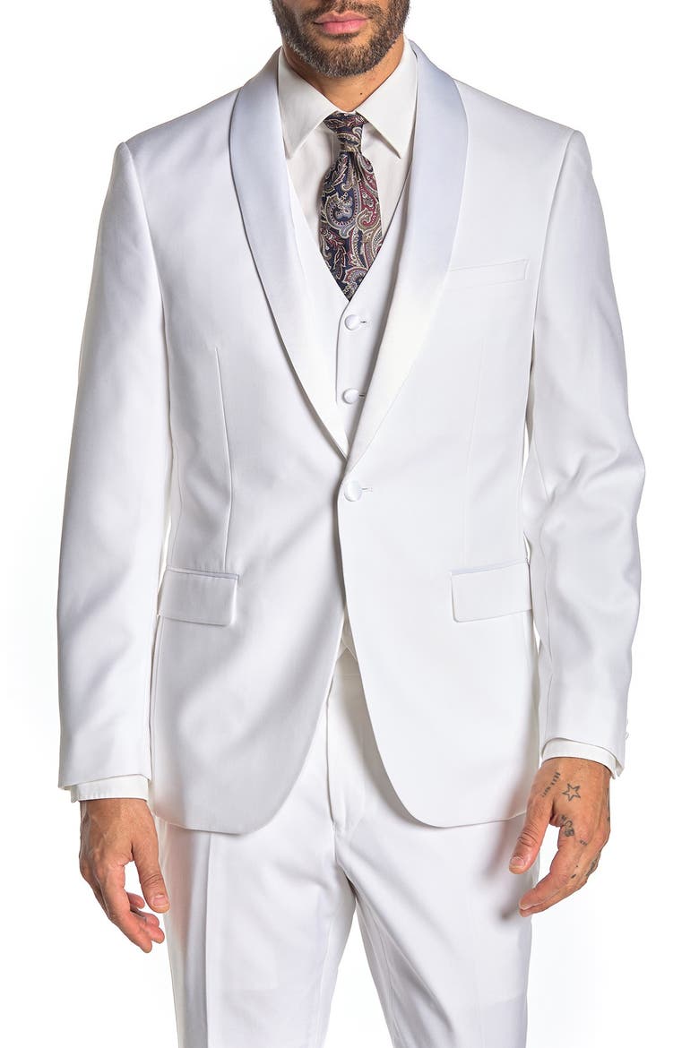 Slim Fit Coat, Main, color, WHITE