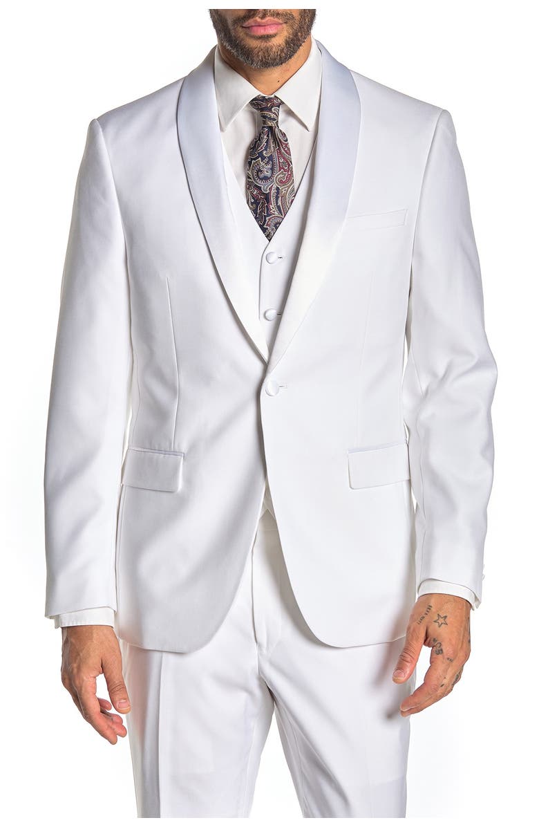 SAVILE ROW CO Slim Fit Coat, Main, color, White