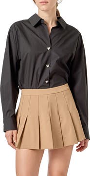 English Factory Oversize Cotton Button-Up Shirt