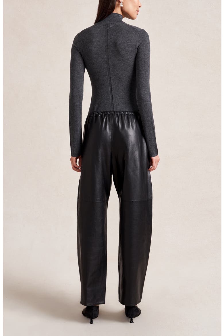 Leather Barrel Colby Pant, Alternate, color, Black