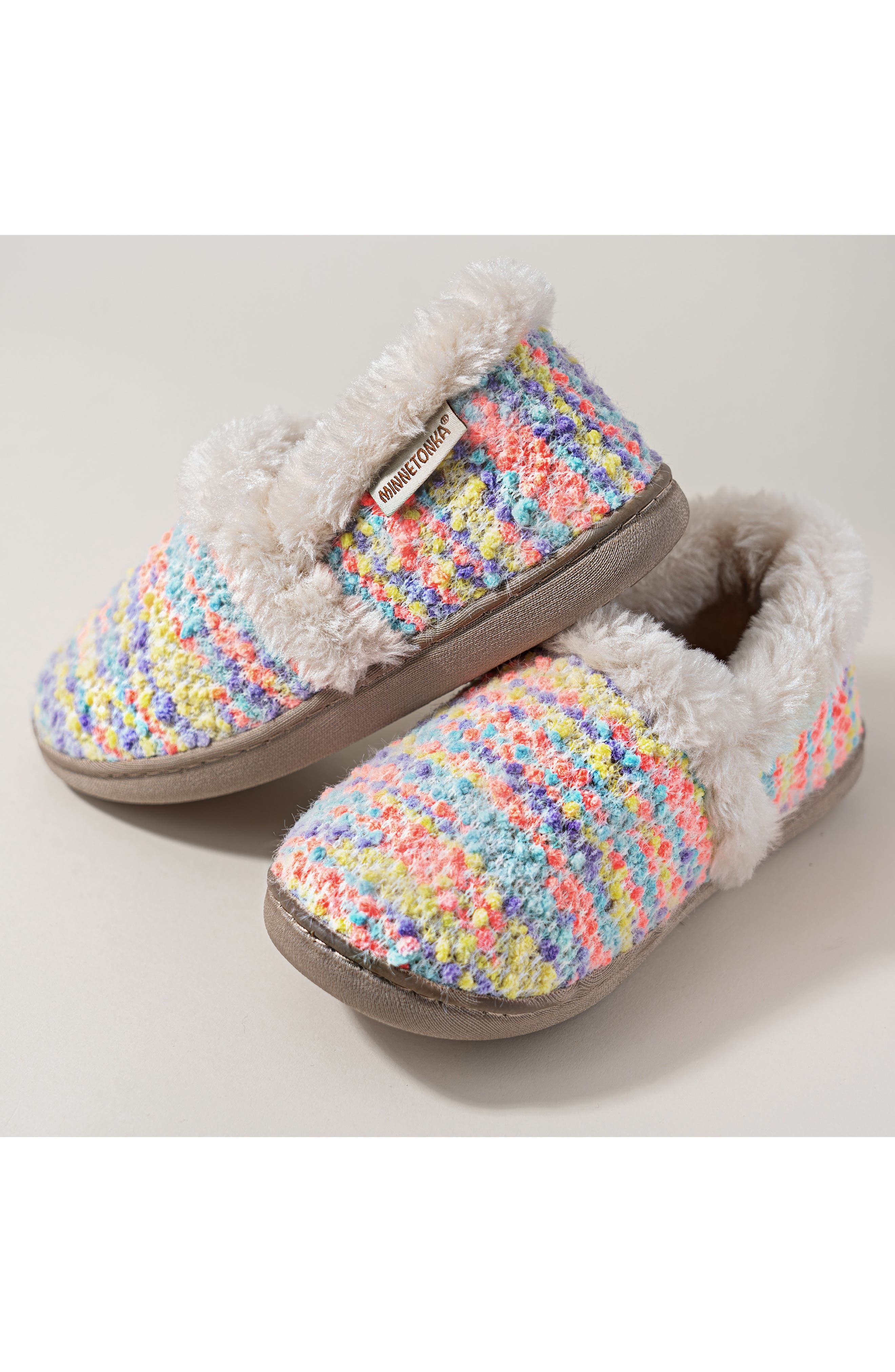 Kids' Daina Faux Fur Lined Slipper, Alternate, color, PINK MULTI