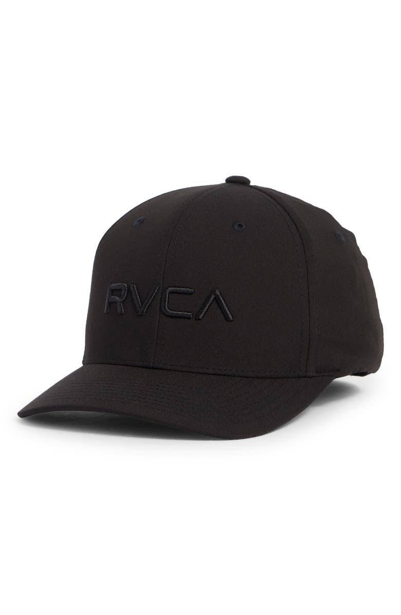 RVCA Hookie Flexfit Baseball Hat, Main, color, Black