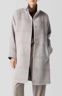 Eileen Fisher High Collar Long Coat