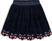 Mini Boden Kids' Scalloped Hem Velvet Skirt