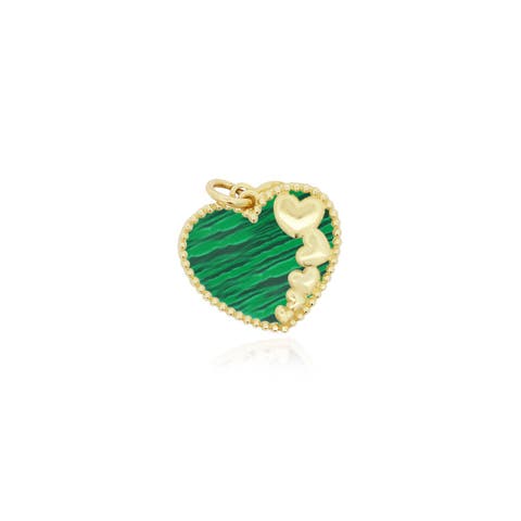 Malachite Heart Overlay Charm
