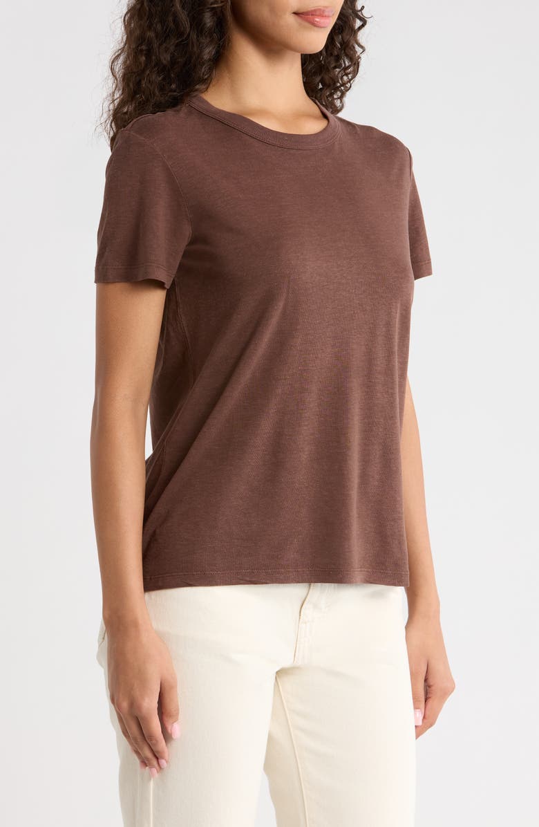 Marine Layer Tried and True Hemp & Cotton Crewneck T-Shirt, Alternate, color, Shaved Chocolate