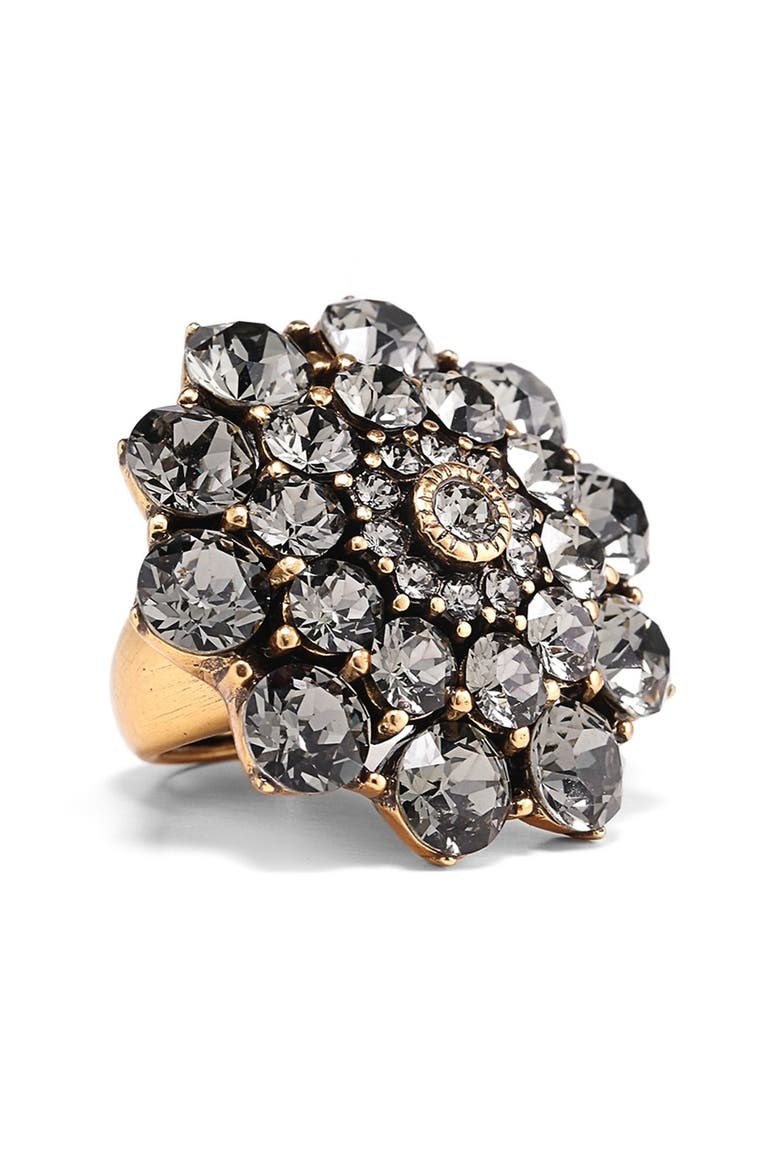 Swarovski Crystal Ring, Main, color, BLACK