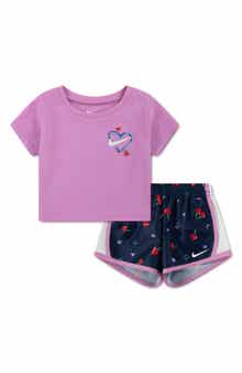Nike Cherry Print T-Shirt & Dri-FIT Shorts Set