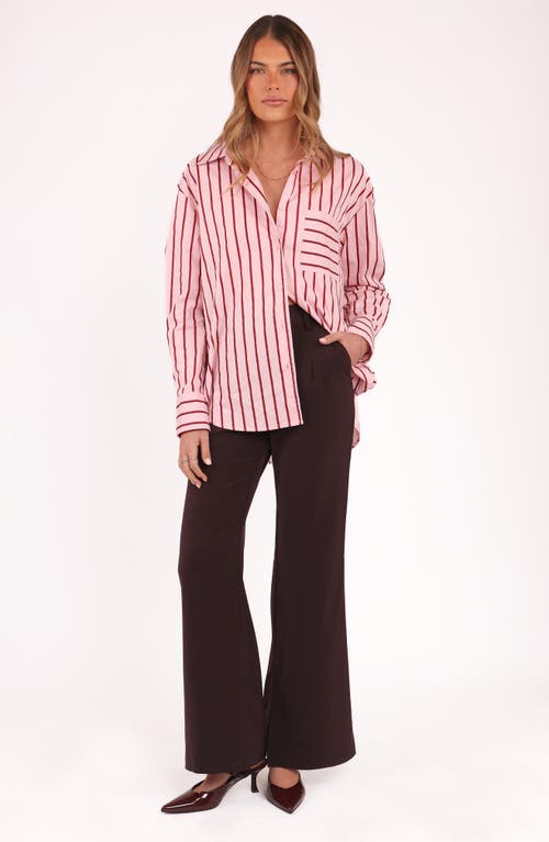 Petal And Pup Petal & Pup Adam Stripe Oversize Cotton Button-up Shirt In Pink
