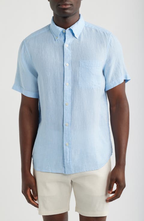 Surfside Solid Short Sleeve Linen Button-Down Shirt