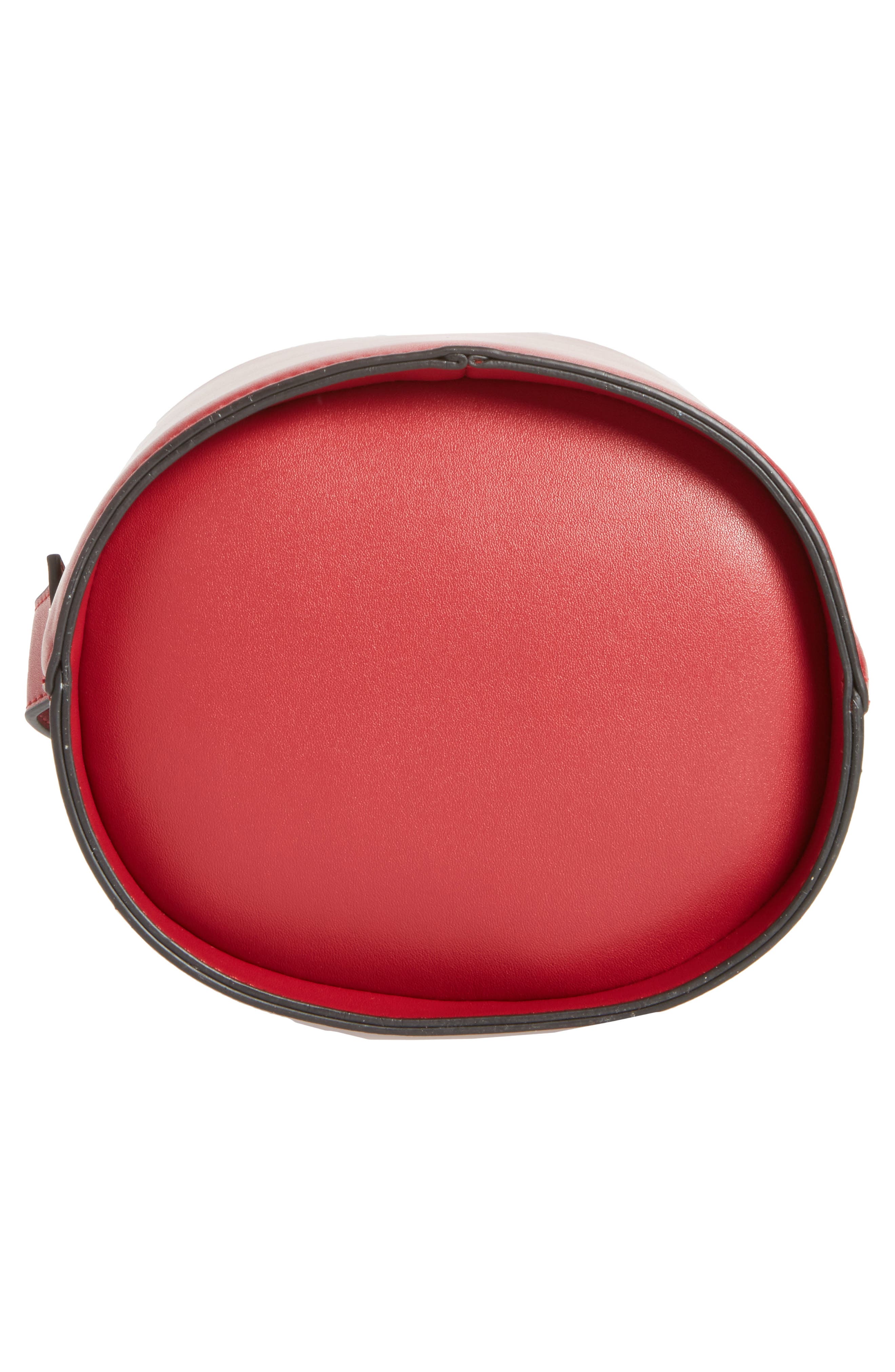 Topshop Cherry True Faux Leather Bucket Bag, Alternate, color, 