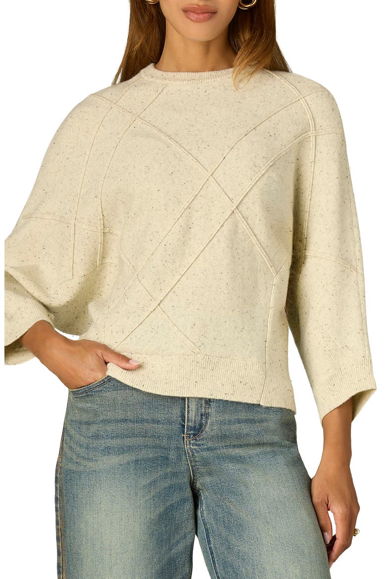 Dolman Sleeve Crewneck Sweater, Main, color, CREAM/ BLACK