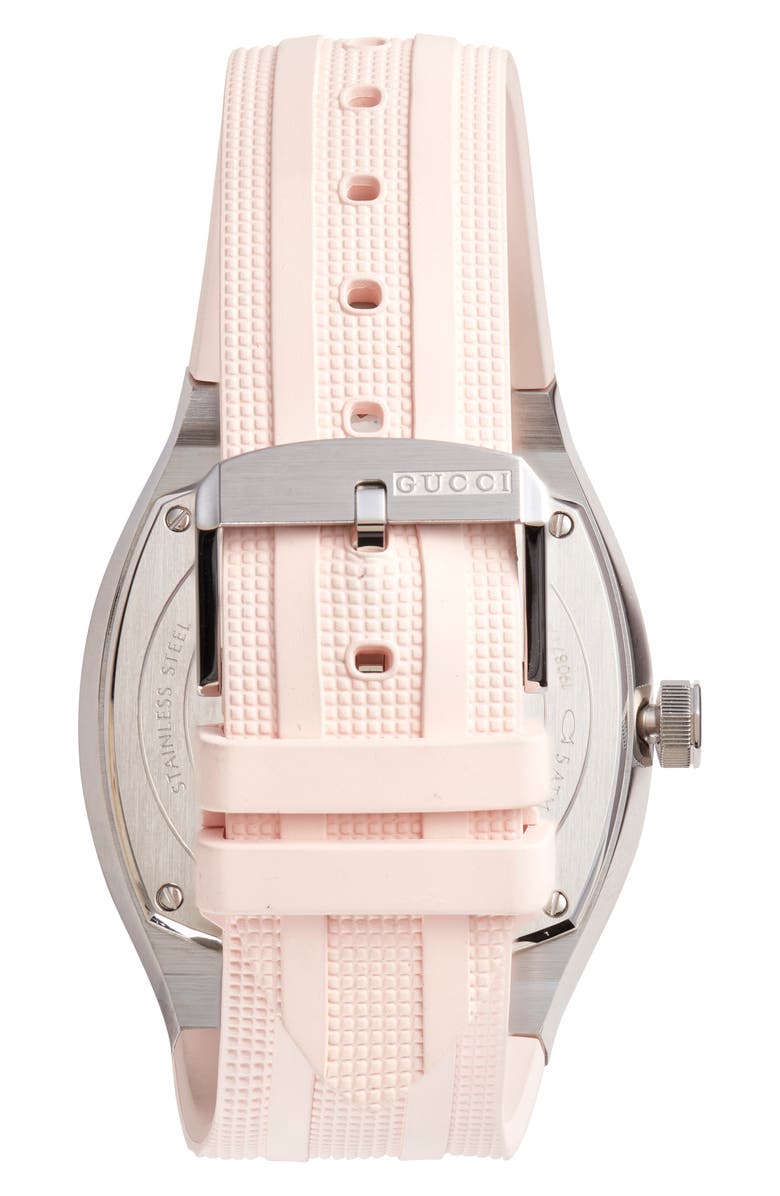 Gucci 25H Rubber Strap Watch, 36mm, Alternate, color, Pink