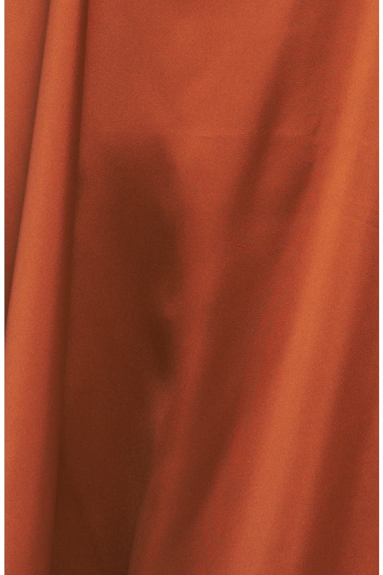 Strapless Satin Midi Dress, Alternate, color, BRONZE