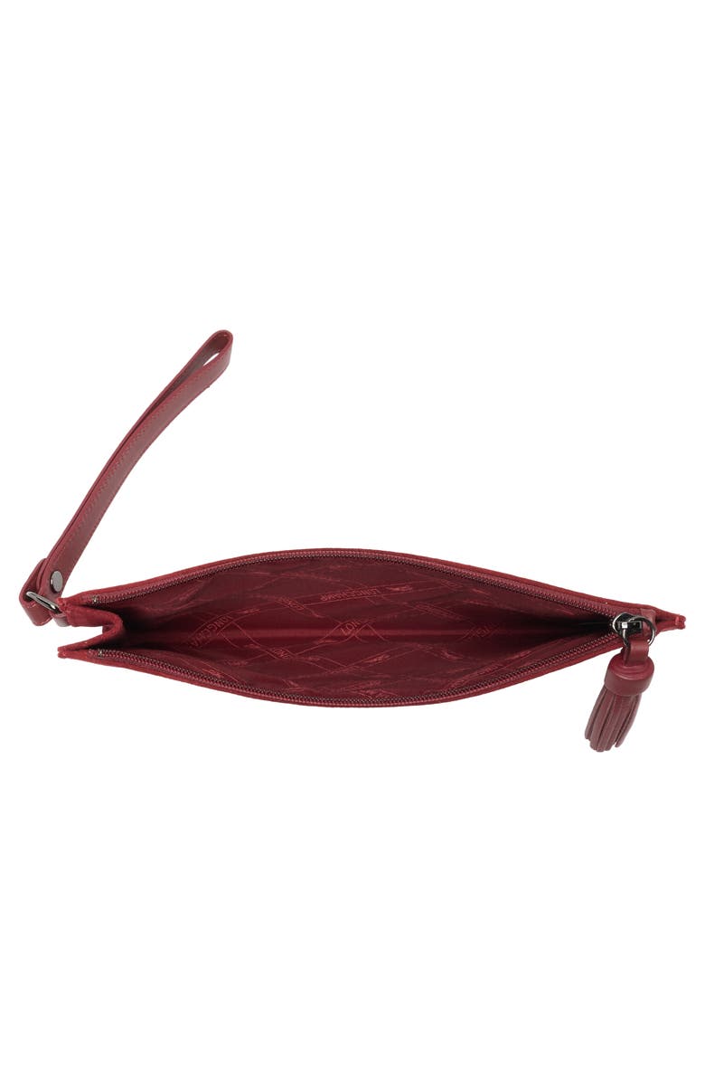 Longchamp Leather Wristlet, Alternate, color, Burgundy