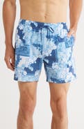 Vintage Summer Poolside Stretch Volley Swim Trunks