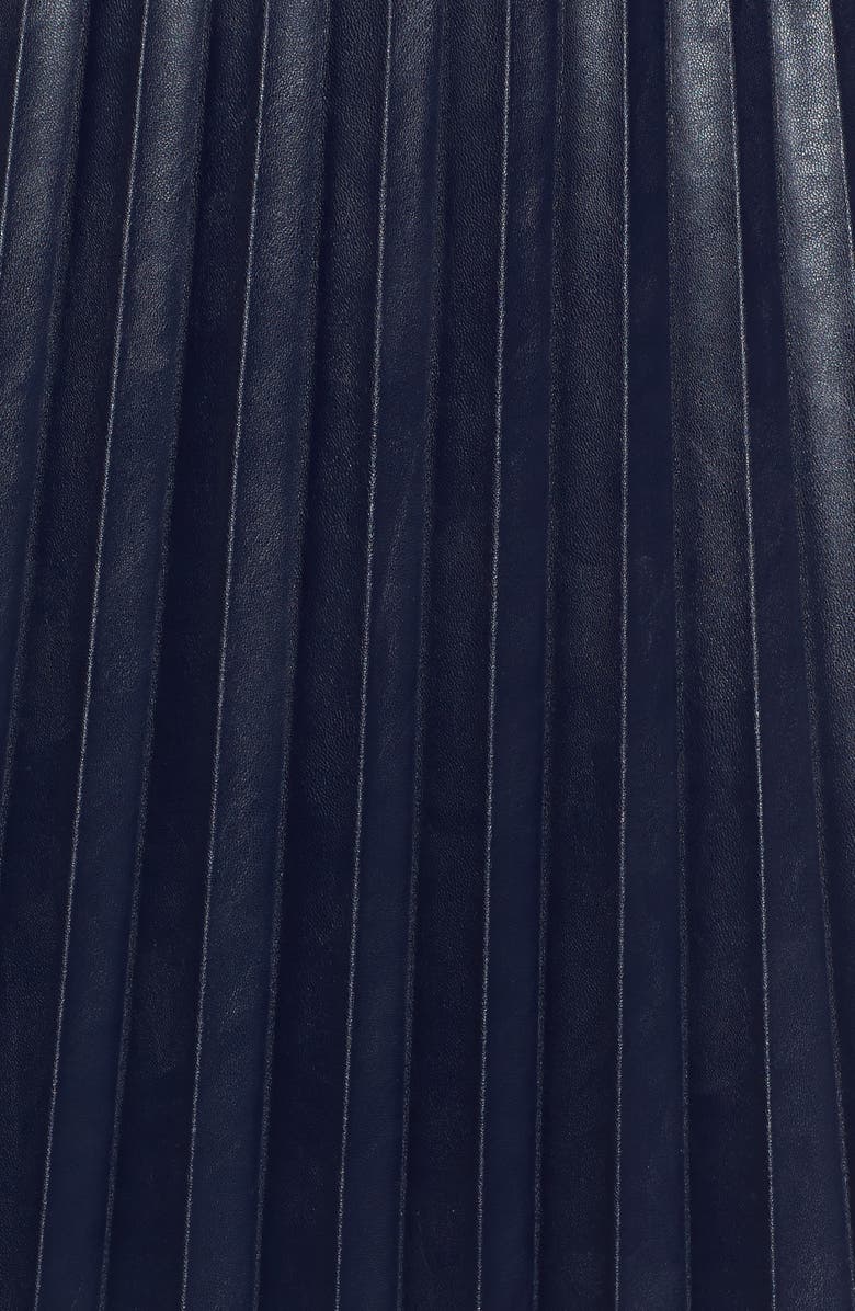 J.Crew Pleat Faux Leather Miniskirt, Alternate, color, 