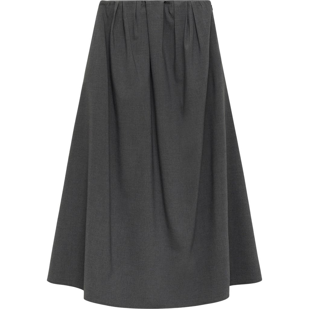 Mango Pleated A-line Skirt In Grey