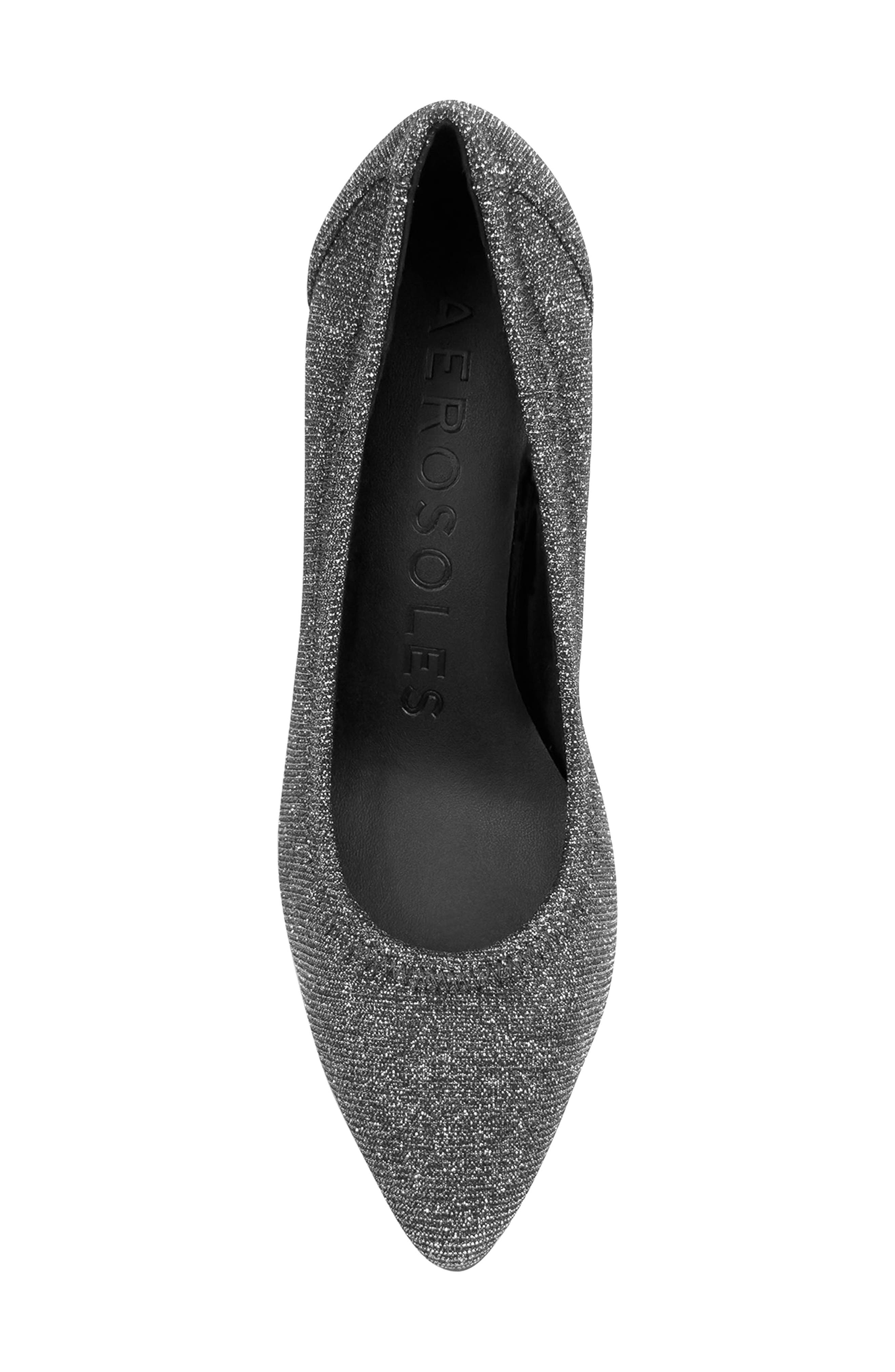 Aerosoles Elisea Pointed Toe Stretch Pump, Alternate, color, Gunmetal Stretch Lame