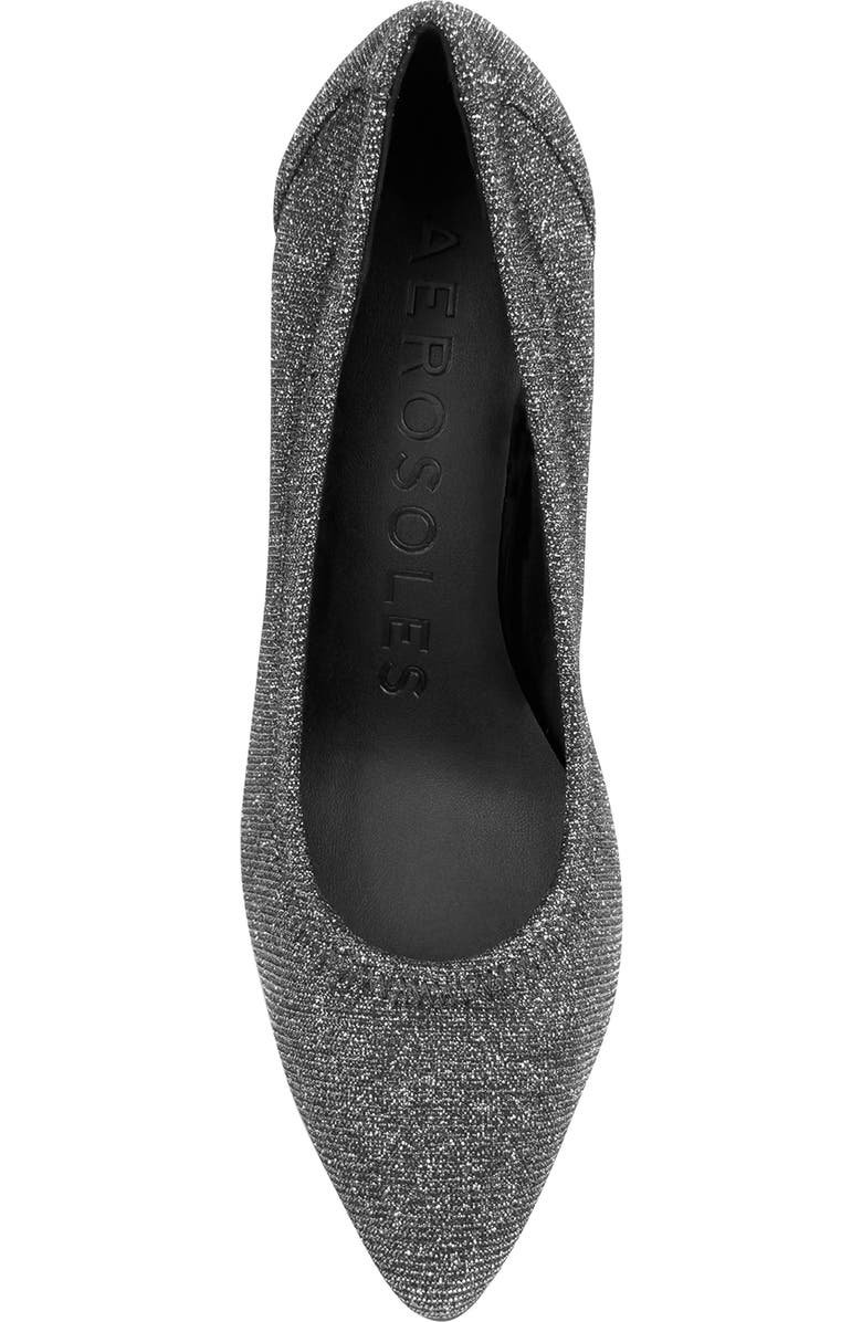 Aerosoles Elisea Pointed Toe Stretch Pump, Alternate, color, Gunmetal Stretch Lame